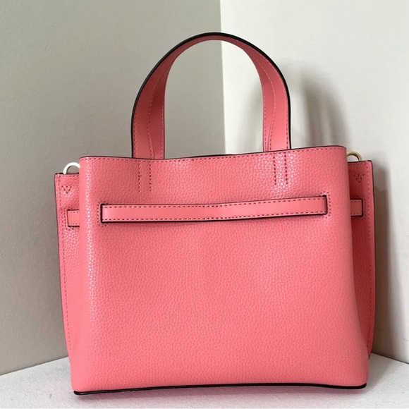 New Michael Kors Emilia Small Satchel Pebble Leather Grapefruit - Picture 3 of 6